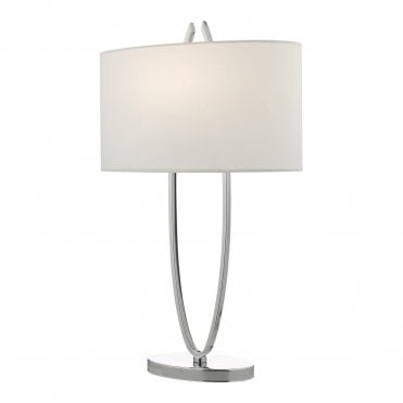 UTARA Table Lamp Polished Chrome With Lamp Shade