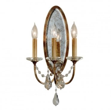 VALENTINA 3 Candle Wall Light Oxidized Bronze