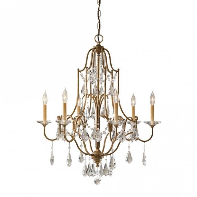 VALENTINA 6 Light Ceiling Pendant Chandelier Oxidized Bronze