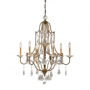 VALENTINA 6 Light Ceiling Pendant Chandelier Oxidized Bronze