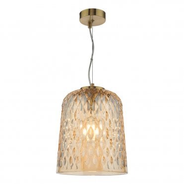 modern amber glass ceiling pendant