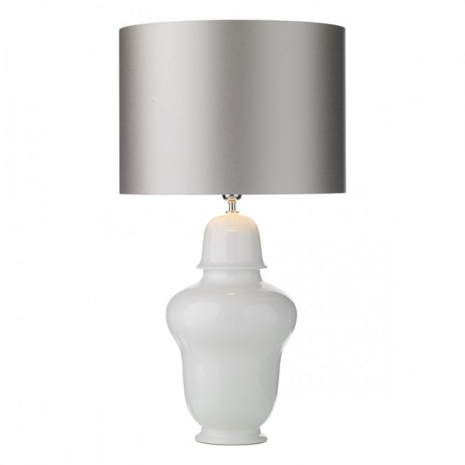 VAUGHN Tall Lamp Small Gloss White With Shade