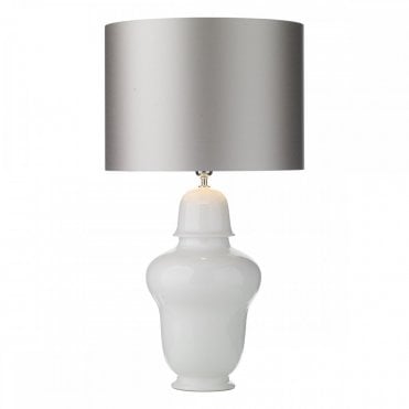 VAUGHN Tall Lamp Small Gloss White With Shade
