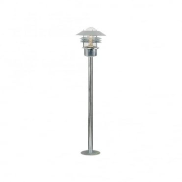 VEJERS -Modern Exterior Garden Bollard Post Light Galvanised Steel
