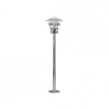 VEJERS -Modern Exterior Garden Bollard Post Light Galvanised Steel