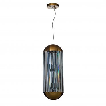 VELOCITY Ceiling Pendant 6 Light Bullet Pendant Brass