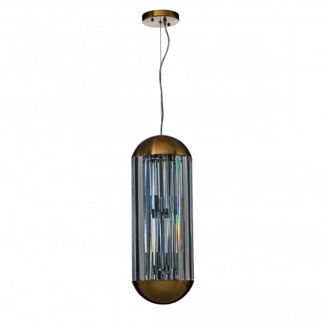 VELOCITY Ceiling Pendant 6 Light Bullet Pendant Brass
