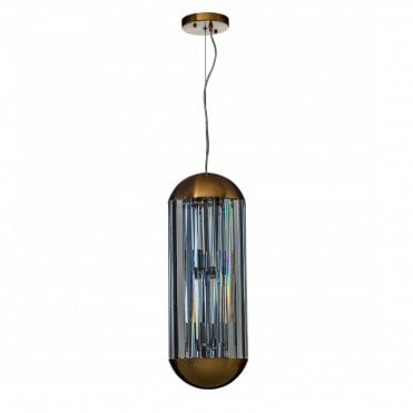 VELOCITY Ceiling Pendant 6 Light Bullet Pendant Brass