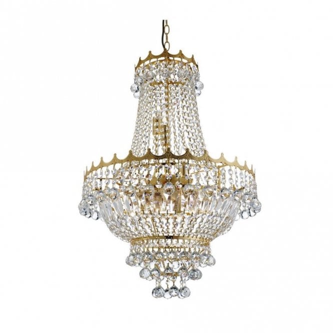 VERSAILLES 9 LIGHT GOLD CRYSTAL CHANDELIER