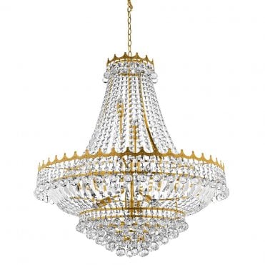 GOLD AND CRYSTAL 13 LIGHT CHANDELIER