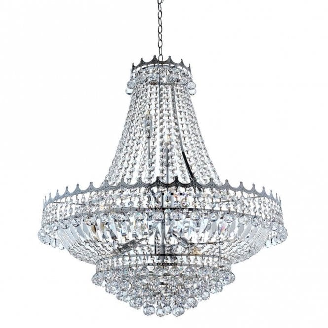 VERSAILLES - Large Chrome and Crystal Chandelier