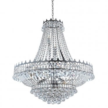 VERSAILLES - Large Chrome and Crystal Chandelier