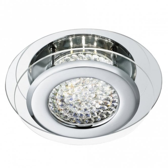 VESTA - LED LED Ceiling Flush Ceiling Chrome Clear Crystal Centre Decoration