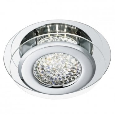 VESTA - LED LED Ceiling Flush Ceiling Chrome Clear Crystal Centre Decoration