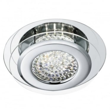 ED Ceiling Flush Ceiling Chrome Clear Crystal Centre Decoration