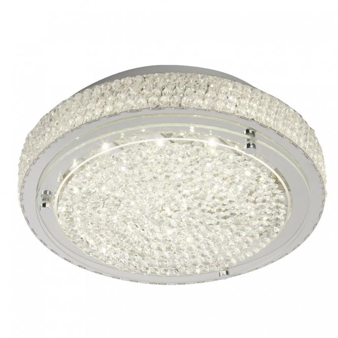 VESTA - LED LED Flush Ceiling Ceiling Light In Chrome With Crystal Decoration in Chrome