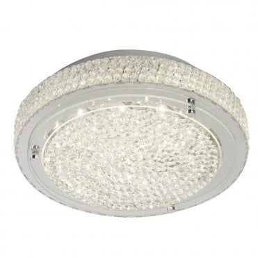 VESTA - LED LED Flush Ceiling Ceiling Light In Chrome With Crystal Decoration in Chrome