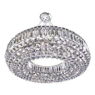 10Lt Crystal and Chrome chandelier