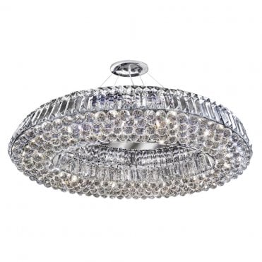 Crystal and Chrome chandelier