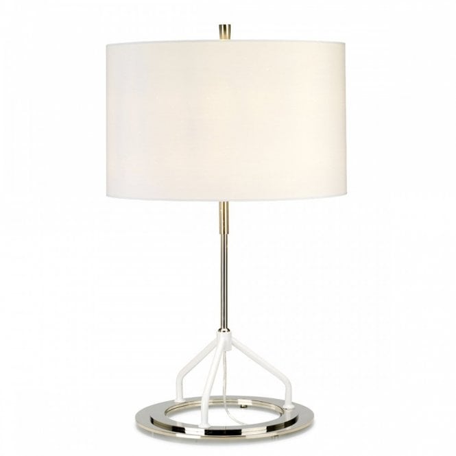 VICENZA Hover Table Lamp Polished Nickel with White Shade