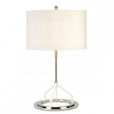 VICENZA Hover Table Lamp Polished Nickel with White Shade