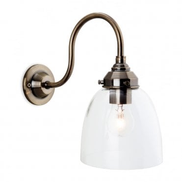 VICTORIA - Wall Light Antique Brass With Clear Glass