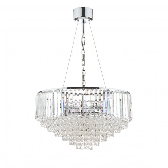 Vienna 9 Light Ceiling Pendant Crystal & Polished Chrome