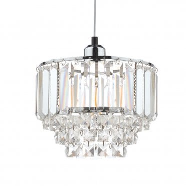Easy Fit Light Shade in Polished Chrome & Glass