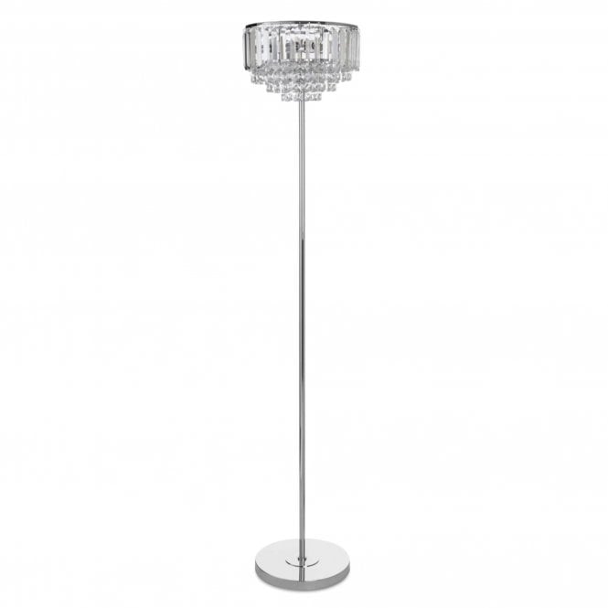 Vienna Floor Lamp Polished Chrome & Crystal