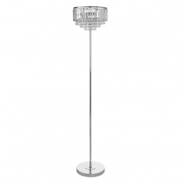Vienna Floor Lamp Polished Chrome & Crystal