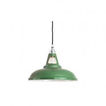 VIENNA - Industrial Ceiling Pendant In Matte Powder Coated Sage Green