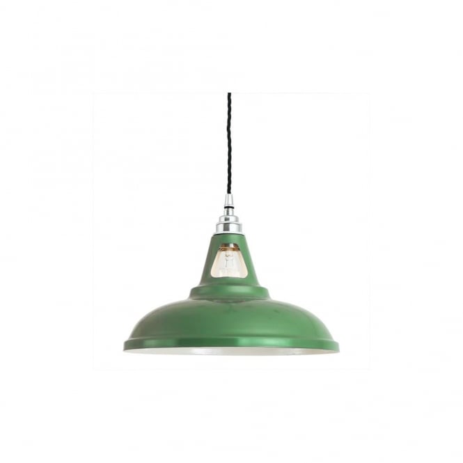 VIENNA - Industrial Ceiling Pendant In Matte Powder Coated Sage Green