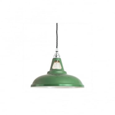 VIENNA - Industrial Ceiling Pendant In Matte Powder Coated Sage Green