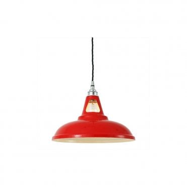 VIENNA - Industrial Ceiling Pendant In Powder Coated Red