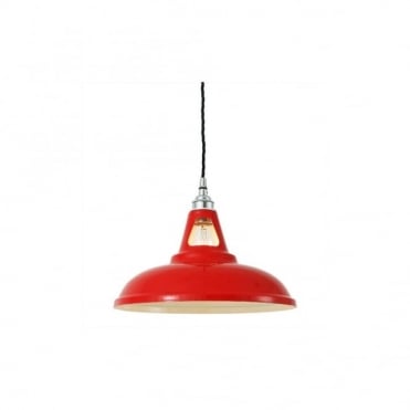 VIENNA - Industrial Ceiling Pendant In Powder Coated Red