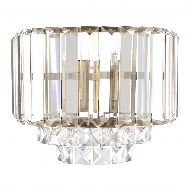 Vienna Wall Light Crystal & Antique Brass