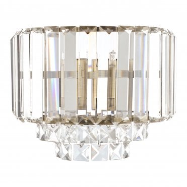 Vienna Wall Light Crystal & Antique Brass