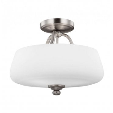 VINTNER 3 Light Semi-Flush Ceiling Light in Satin Nickel