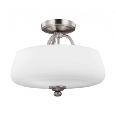 VINTNER 3 Light Semi-Flush Ceiling Light in Satin Nickel
