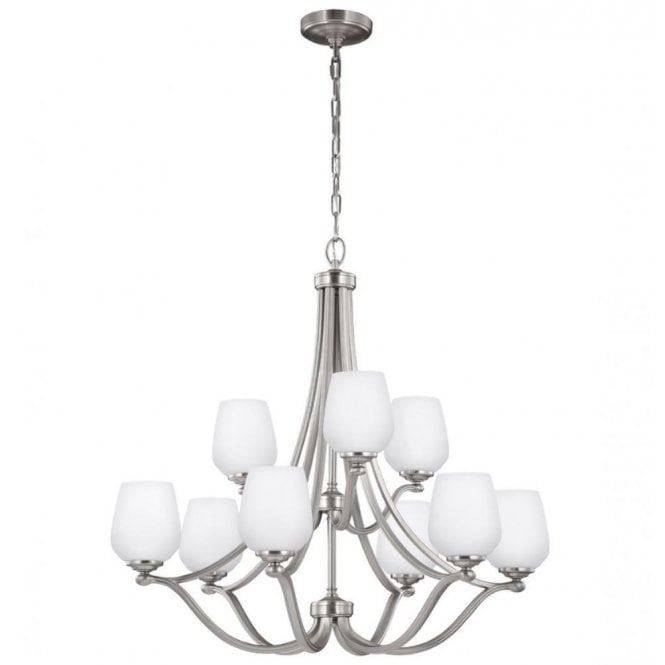 VINTNER 9 Light Chandelier in Satin Nickel