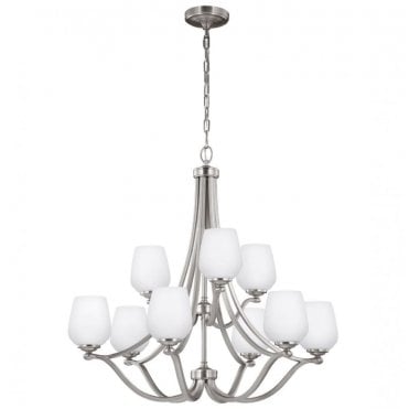 VINTNER 9 Light Chandelier in Satin Nickel