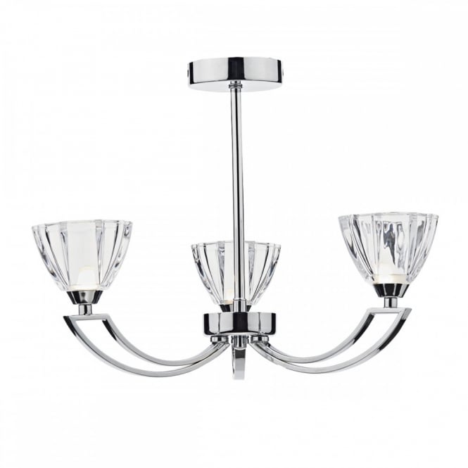 VITO - 3 Light Semi Flush Ceiling Polished Chrome
