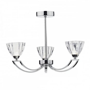 VITO - 3 Light Semi Flush Ceiling Polished Chrome