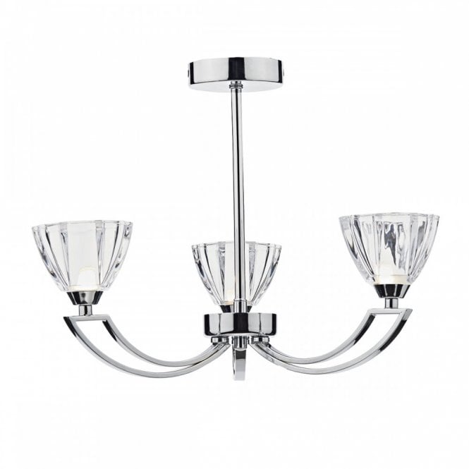 VITO - 3 Light Semi Flush Ceiling Polished Chrome