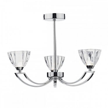 VITO - 3 Light Semi Flush Ceiling Polished Chrome