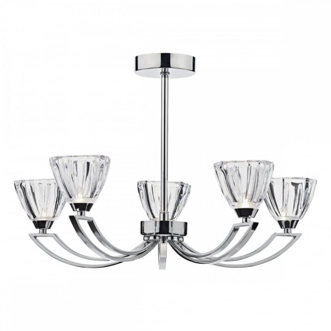 VITO - 5 Light Semi Flush Ceiling Polished Chrome