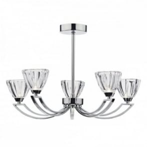 VITO - 5 Light Semi Flush Ceiling Polished Chrome