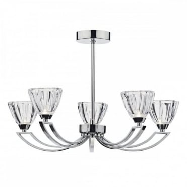 VITO - 5 Light Semi Flush Ceiling Polished Chrome