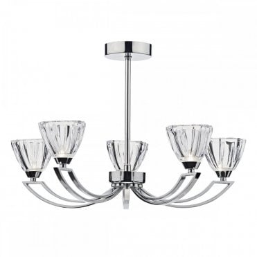 VITO - 5 Light Semi Flush Ceiling Polished Chrome