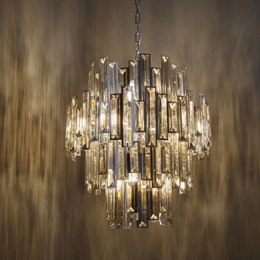 VIVIANA 12 Light Large Chrome and Crystal Ceiling Pendant
